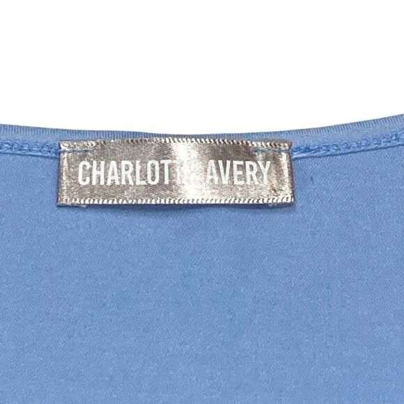 Charlotte Avery Dress Sz XL Blue Short Sleeve V Neck Oversize Comfy Loungewear - Picture 15 of 16